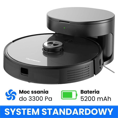 Robot sprzątający Vactronic SR7 + stacja opróżniająca z przyłączem prostym do odkurzacza centralnego