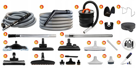 Odkurzacz Centralny Sach Vac SuperMini + Zestaw Sprzątający HDR II 9m