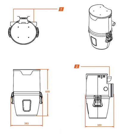 Odkurzacz Centralny Sach VAC SuperMini + Zestaw Sprzątający Premium Plus