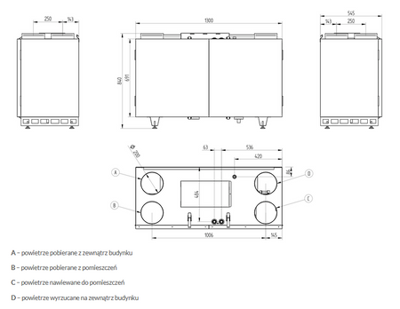 Rekuperator WANAS COMBO 630V LIGHT XF