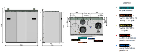 Rekuperator Ensy InoVent 350 BH prawy