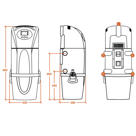Odkurzacz centralny Sach VAC3 1.5 + Zestaw Sprzątający Elegance